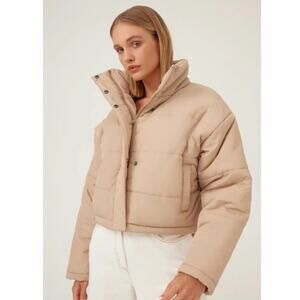 The Fifth Label Short Puffer Tan Jacket Women's 6 Designer Ski Cold Weather Snow